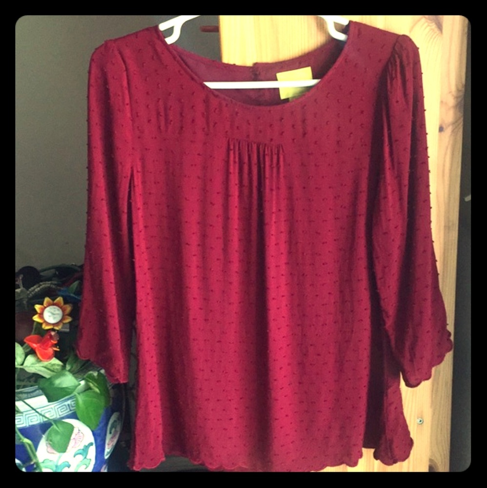 Anthropologie Maeve Emmeline Swiss Dot Blouse